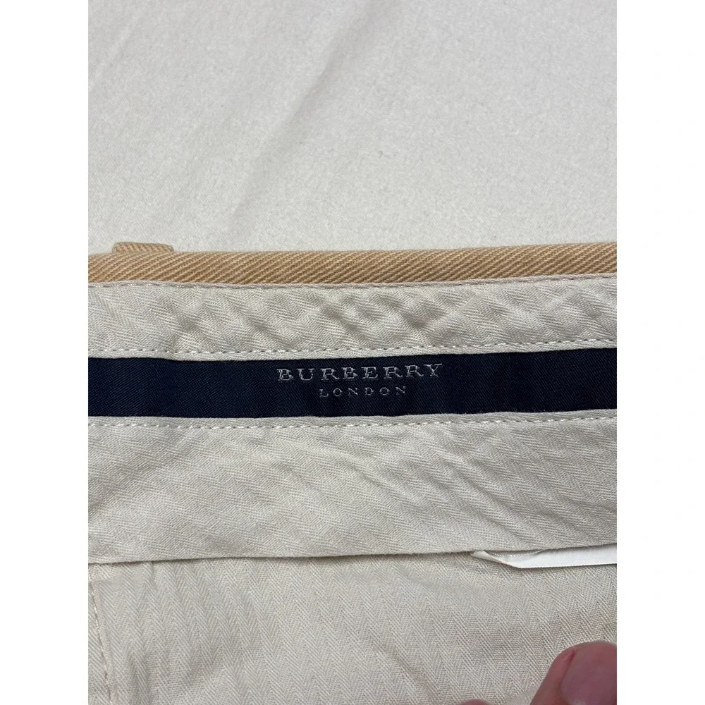Burberry London Mens Pleated Trousers Tan Khaki Wide Leg Pants 36X32 REG JBT5